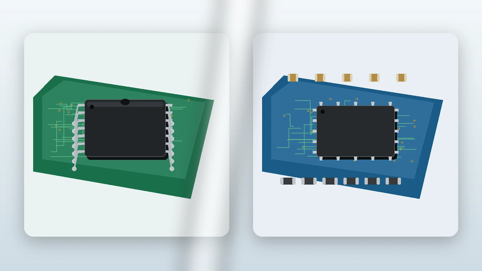 مقایسه قطعات SMD و DIP روی برد مدار چاپی